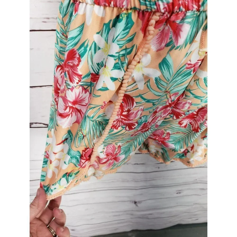 Bobbie Brooks Large 10/12 hawaiian tropical print romper‎ jumpsuit